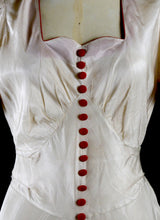Vintage 1930s Red and Ivory Bias Gown