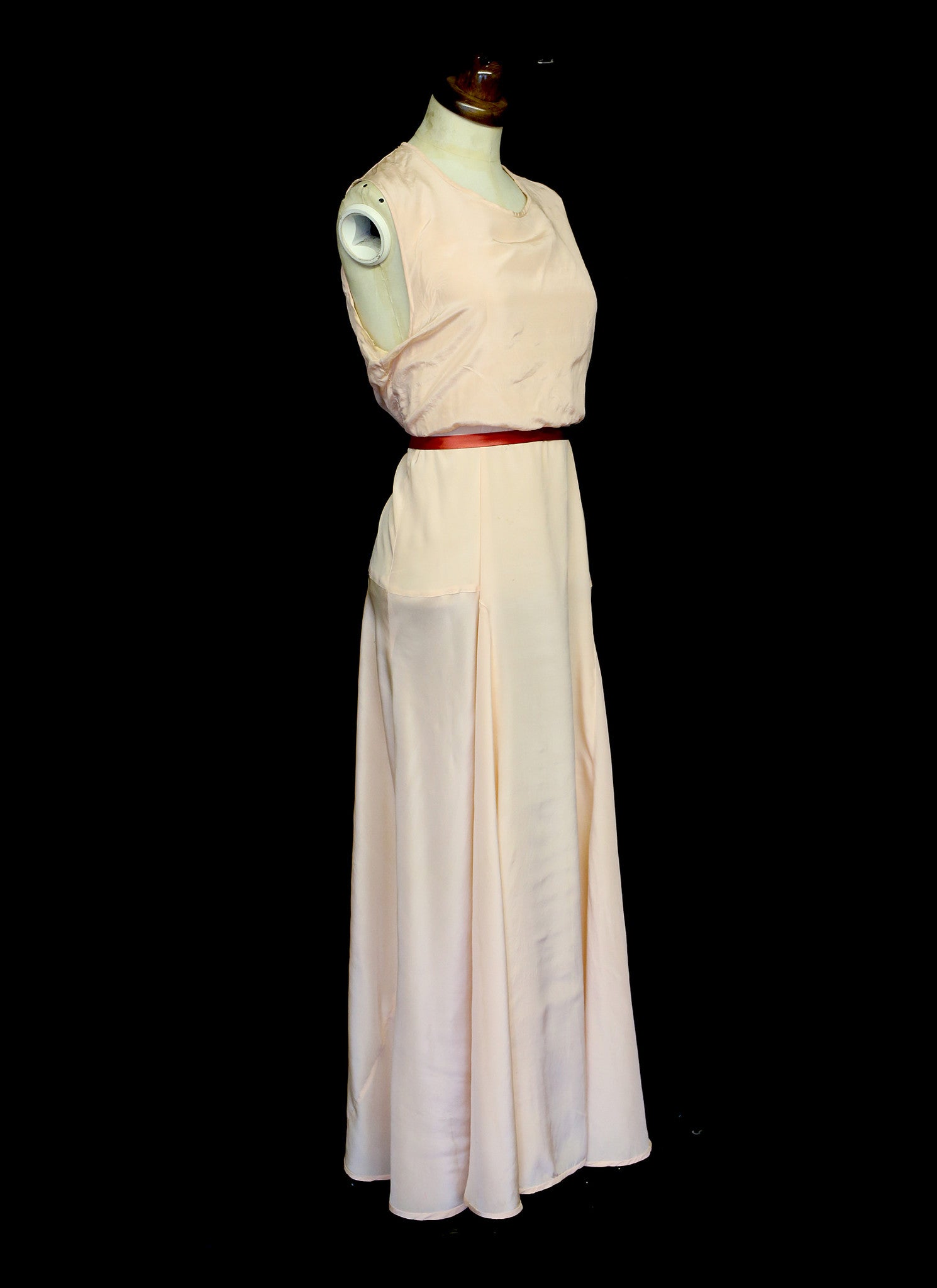 Vintage 1930s Pink Silk Dress