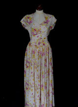 Vintage 1930s Pink Floral Rayon Tea Gown