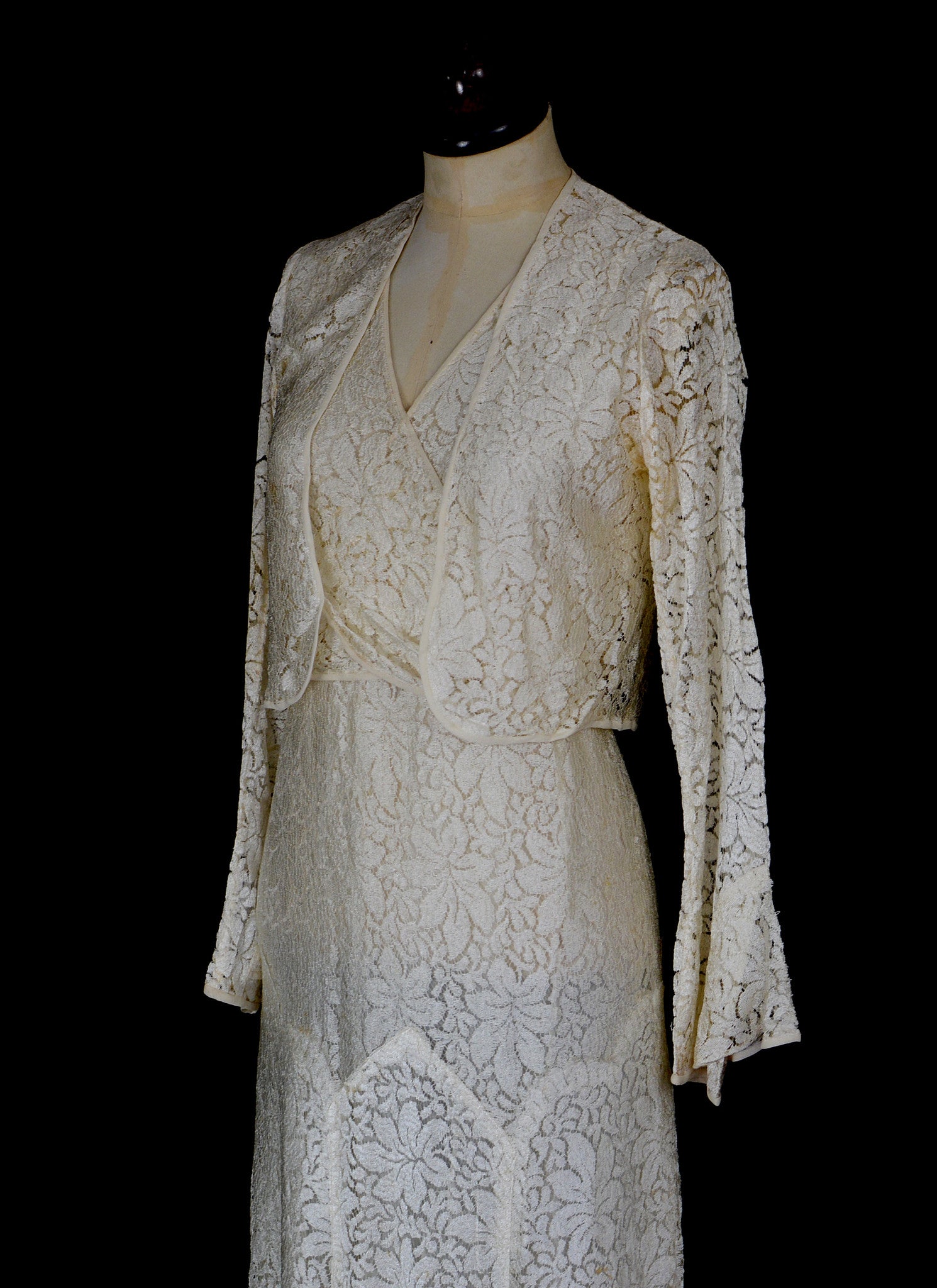 Vintage 1930s Lace Wedding Dress and Jacket – ALEXANDRA-KING