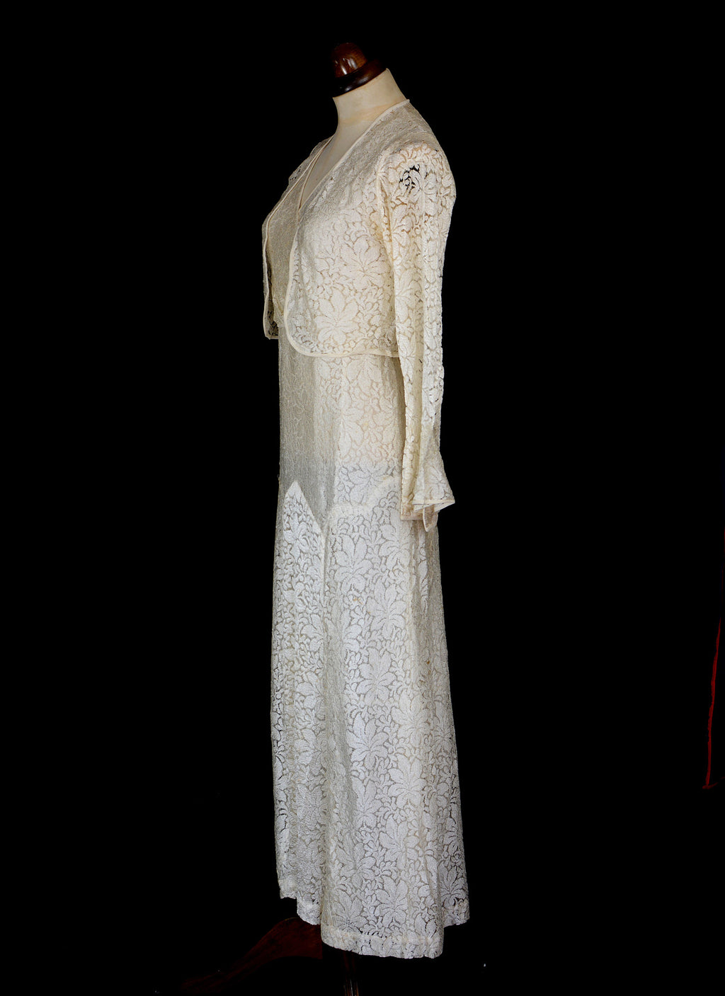 Vintage 1930s Lace Wedding Dress and Jacket