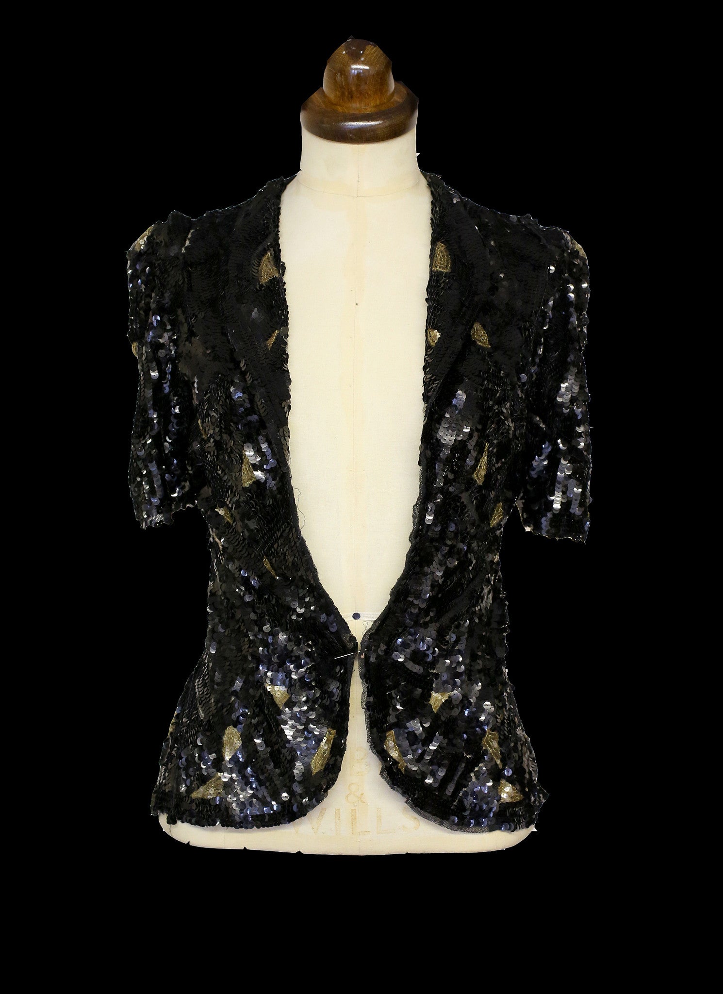 Vintage 1930s Black Deco Sequin Jacket