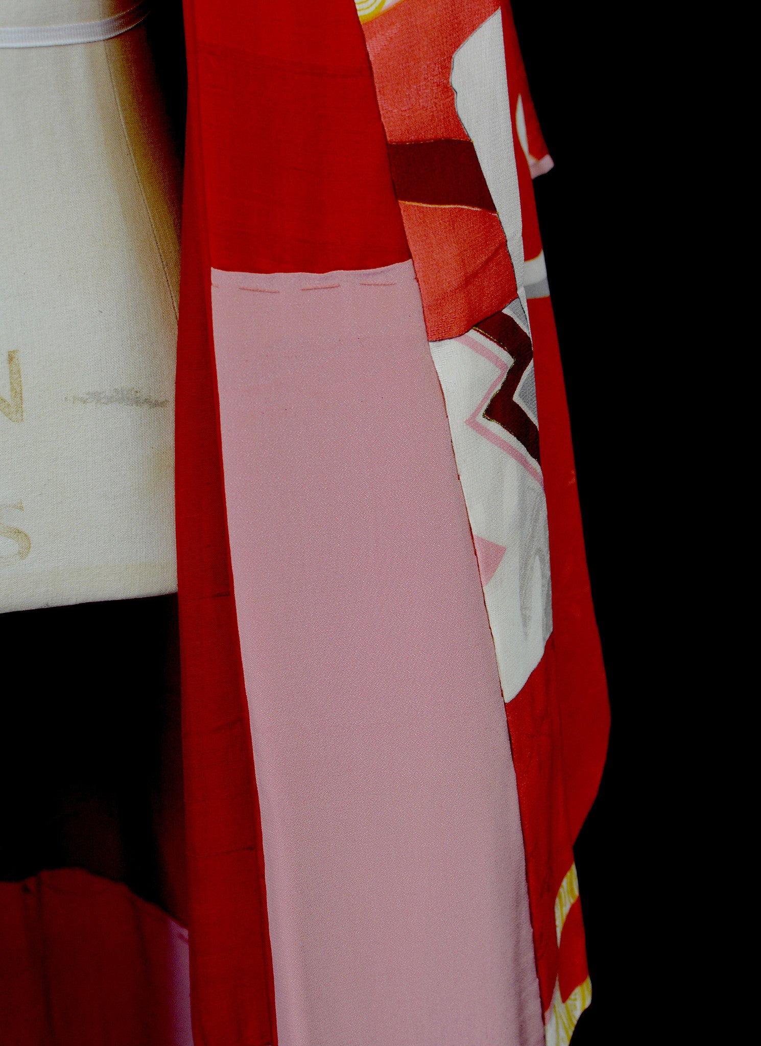 Vintage 1930s Coral Red Silk Kimono