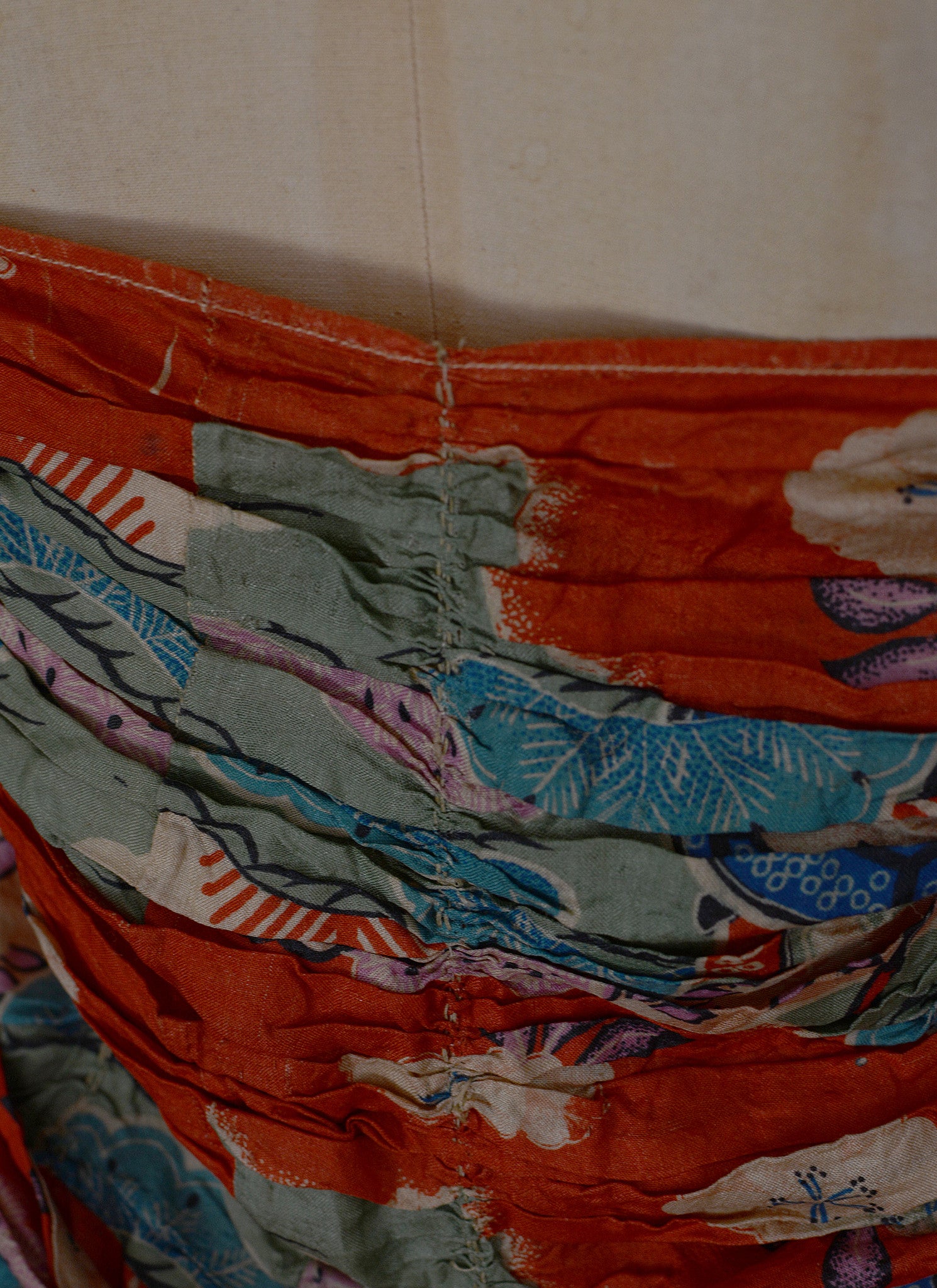 Vintage 1930s Orange Printed Silk Dress