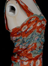 Vintage 1930s Orange Printed Silk Dress