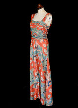 Vintage 1930s Orange Printed Silk Dress