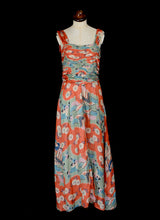 Vintage 1930s Orange Printed Silk Dress