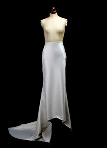 Bespoke Silk Satin Bias Cut Bridal Skirt with Train