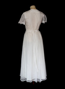 Vintage 1930s Ivory Pointe D'esprit Tulle Dress