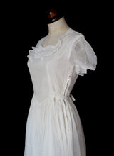Vintage 1930s Ivory Pointe D'esprit Tulle Dress