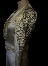 Vintage 1930s Embroidered Satin Wedding Dress