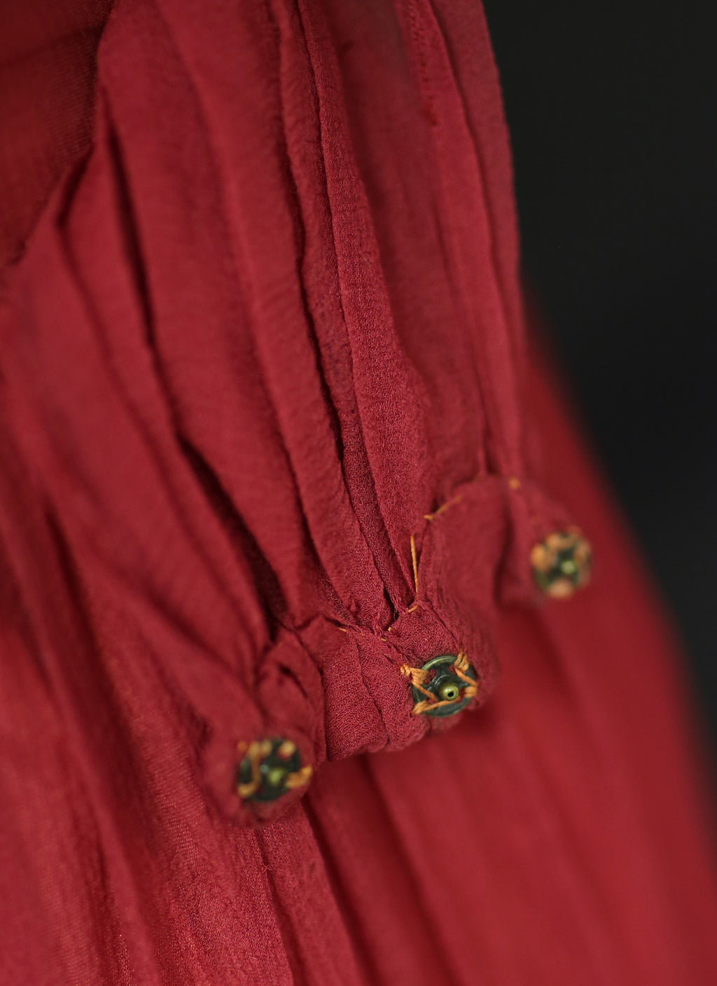 Vintage 1940s Claret Red Silk Chiffon Gown
