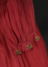 Vintage 1940s Claret Red Silk Chiffon Gown