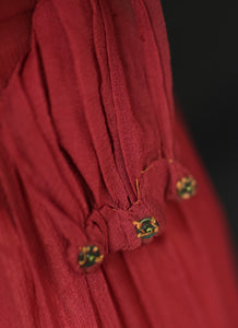 Vintage 1940s Claret Red Silk Chiffon Gown