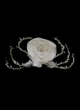 Vintage 1950s White Satin Rose Head Piece