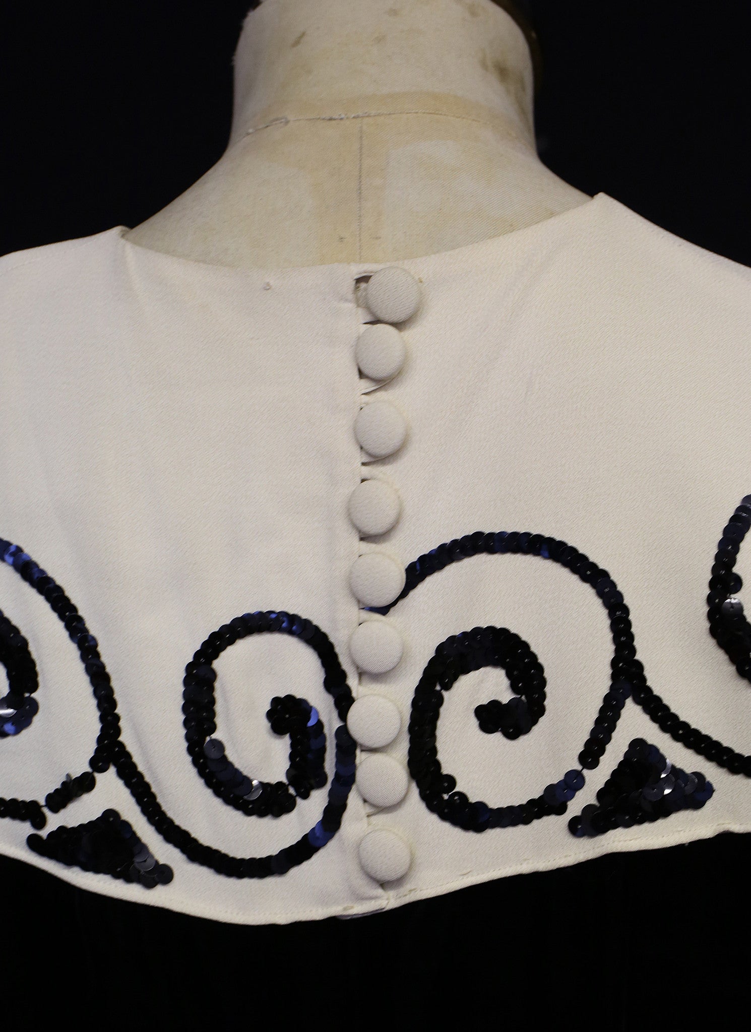 RESERVED Vintage 1940s Monochrome Velvet Crepe Dress