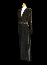 Vintage 1940s Black Velvet Wrap Dress