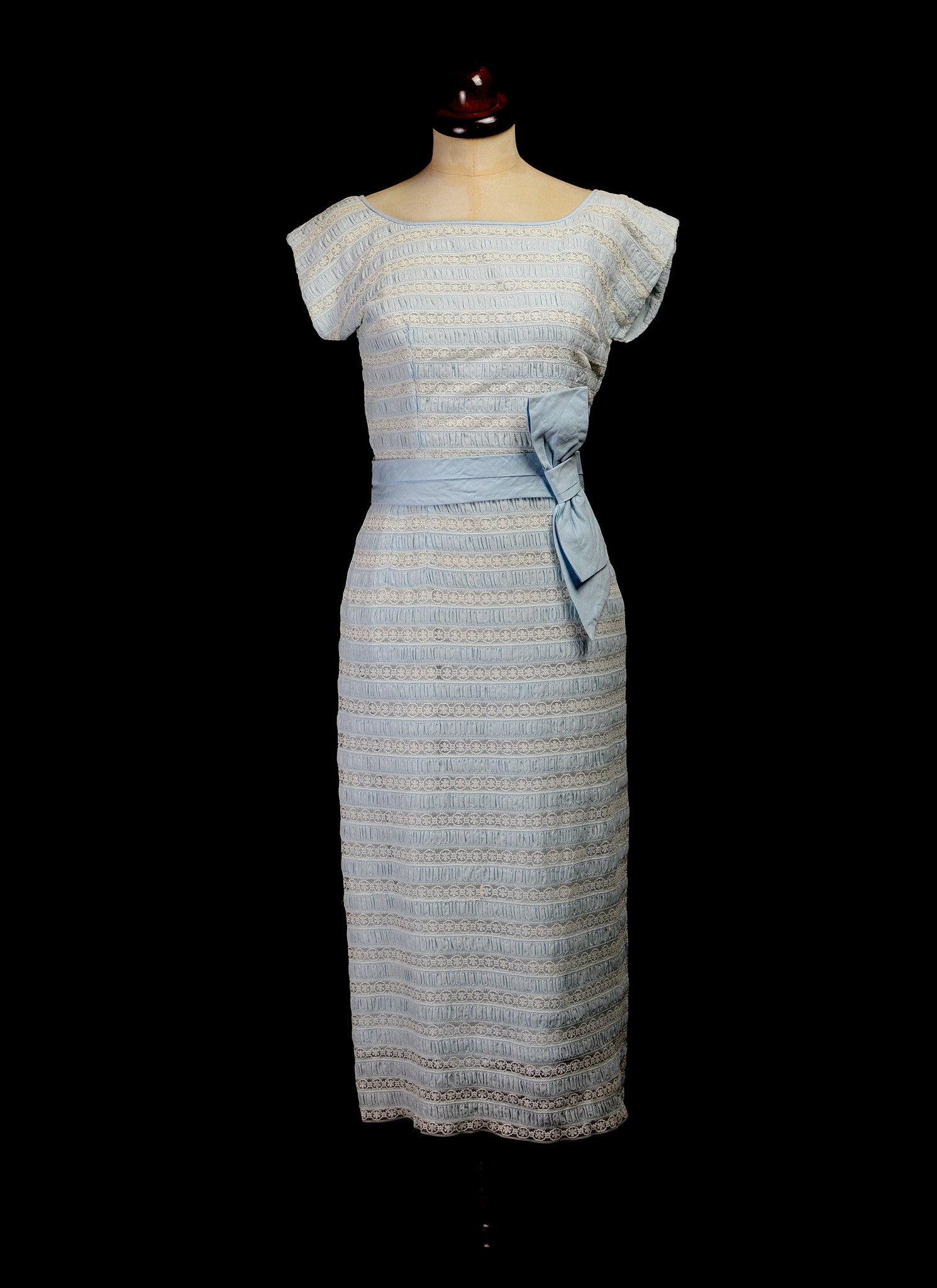 Original Vintage 1950s Blue Lace Dress ALEXANDRAKING