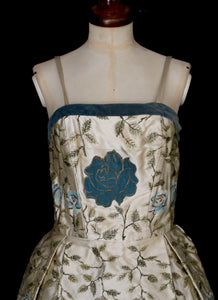 RESERVED Vintage 1950s Embroidered Dress