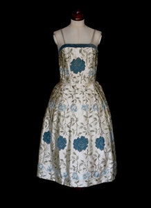 RESERVED Vintage 1950s Embroidered Dress