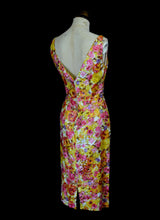 Vintage 1950s Floral Pink Sequin Wiggle Dress