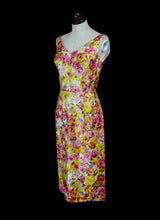 Vintage 1950s Floral Pink Sequin Wiggle Dress