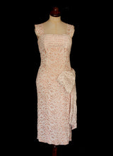 Vintage 1950s Pink Lace Cocktail Dress