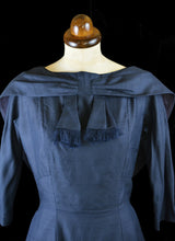Vintage 1950s Dark Blue Wiggle Dress