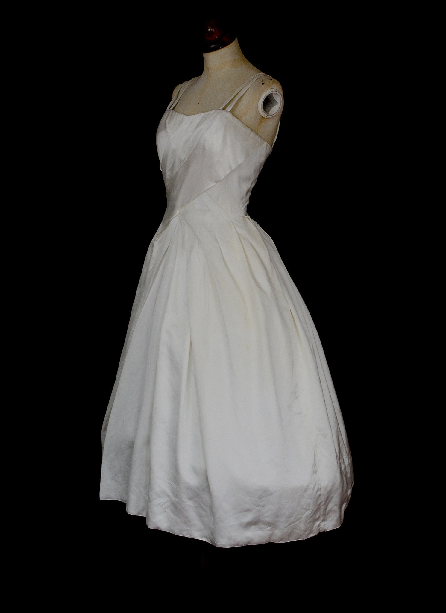 Vintage 1950s Satin Wedding Dress