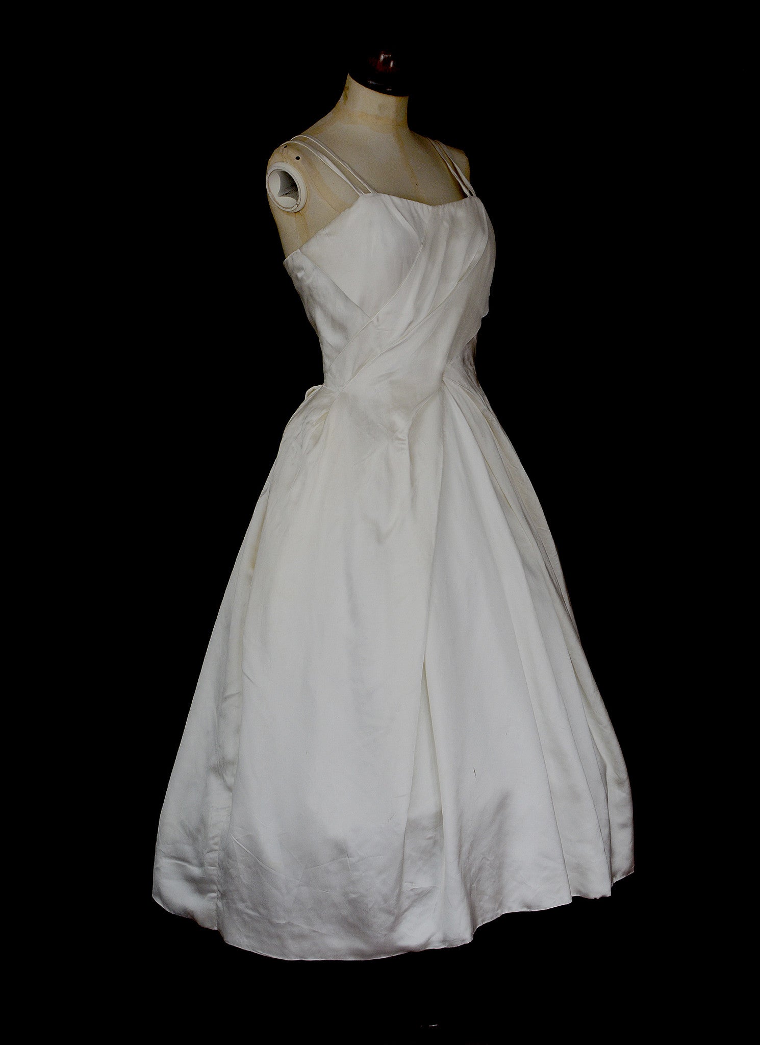 Vintage 1950s Satin Wedding Dress