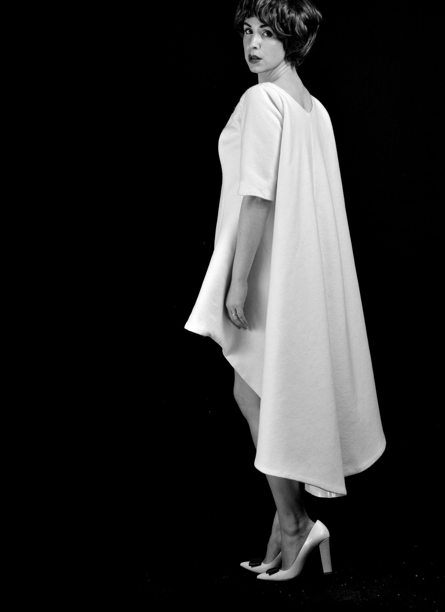 cape back modern designer dress alexandra king