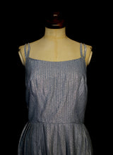 Vintage 1960s Blue Lurex Mini Dress