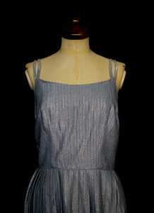 Vintage 1960s Blue Lurex Mini Dress