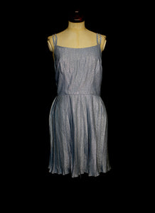 Vintage 1960s Blue Lurex Mini Dress