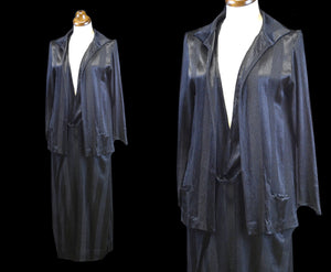 Vintage 1920s Black Crepe Satin Dress