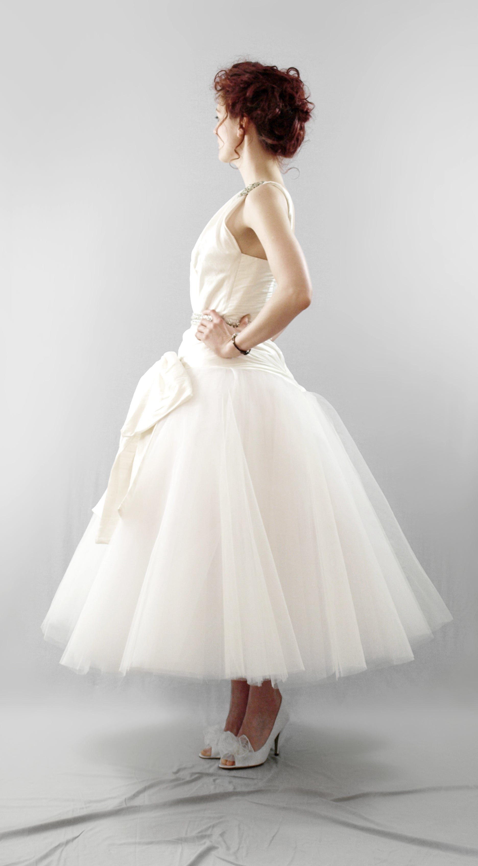 Astor - Silk and Tulle Asymmetric Ballerina Gown ALEXANDRA-KING Astor - Silk and Tulle Asymmetric Ballerina Gown ALEXANDRA-KING