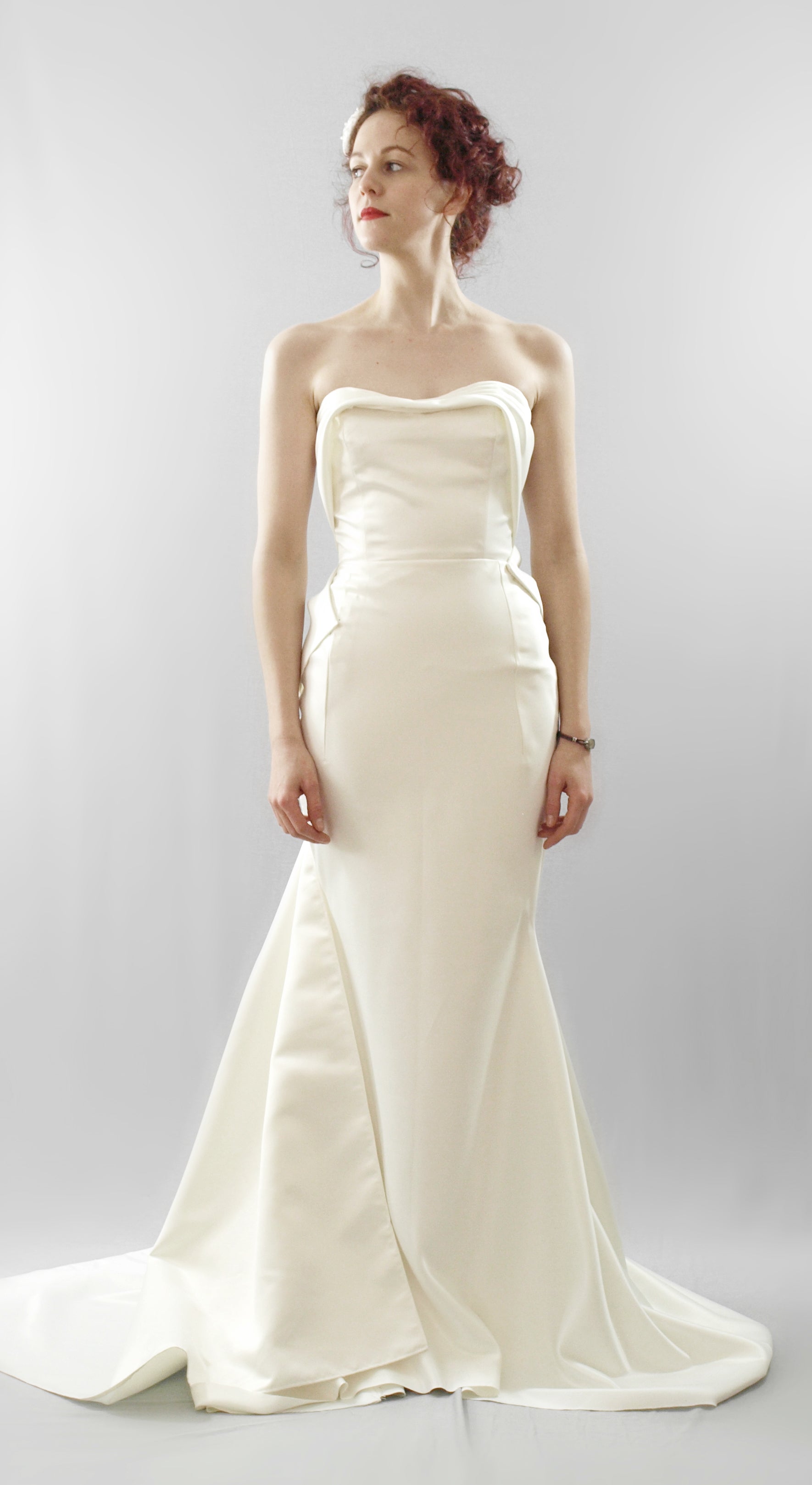 Swanson - Silk Satin Bow Back Hourglass Gown