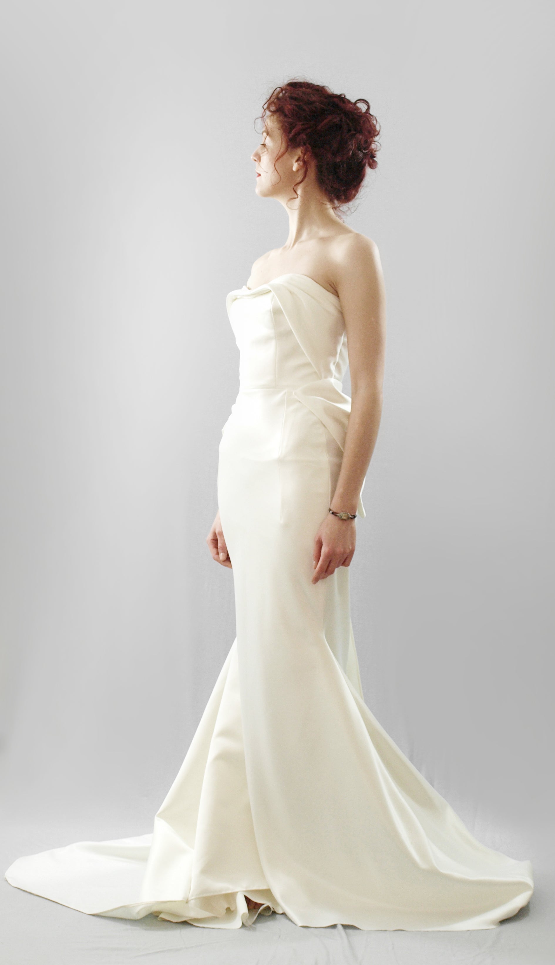 Swanson - Silk Satin Bow Back Hourglass Gown