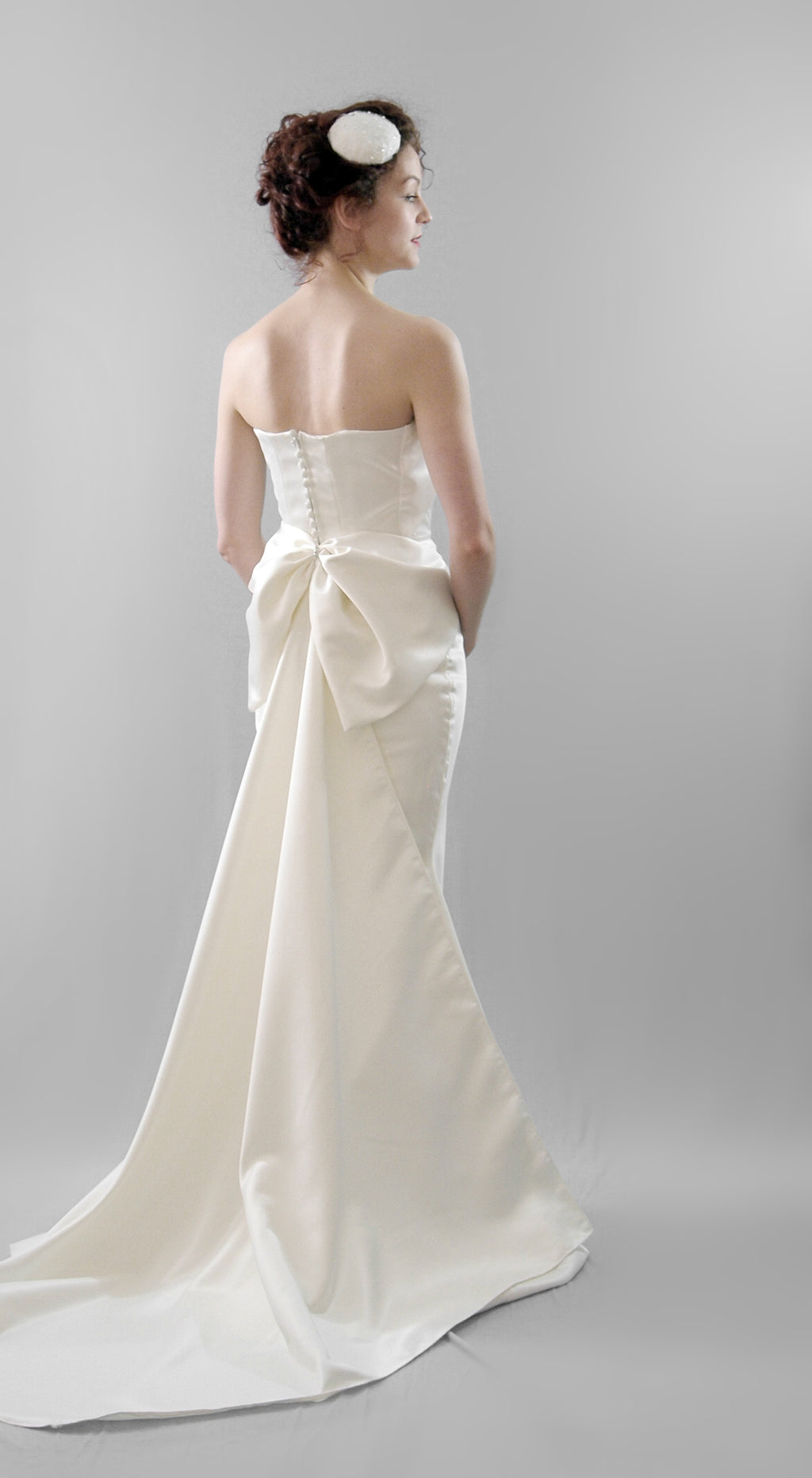 Swanson - Silk Satin Bow Back Hourglass Gown