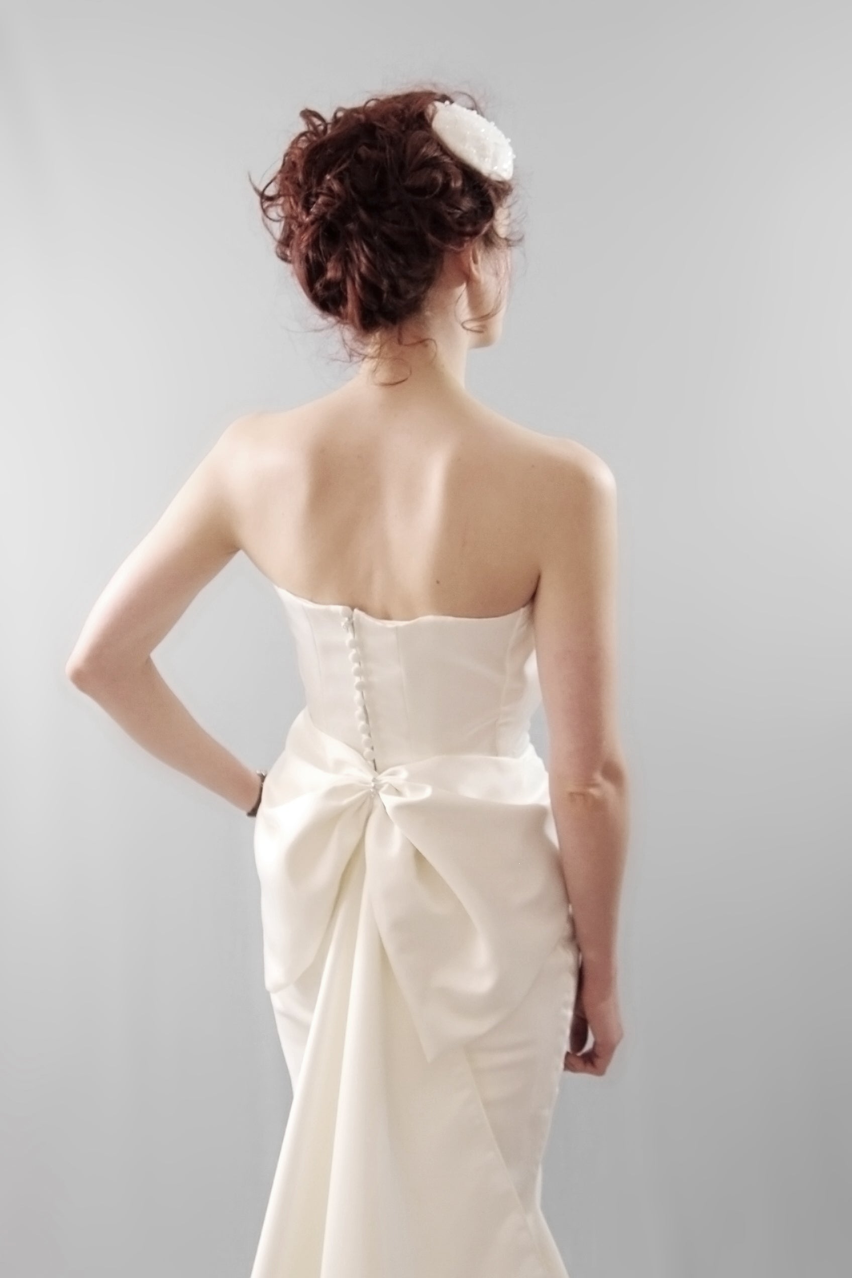 Swanson - Silk Satin Bow Back Hourglass Gown