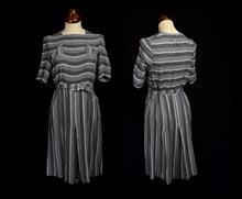 Vintage 1930s Grey Wool Deco Day Dress