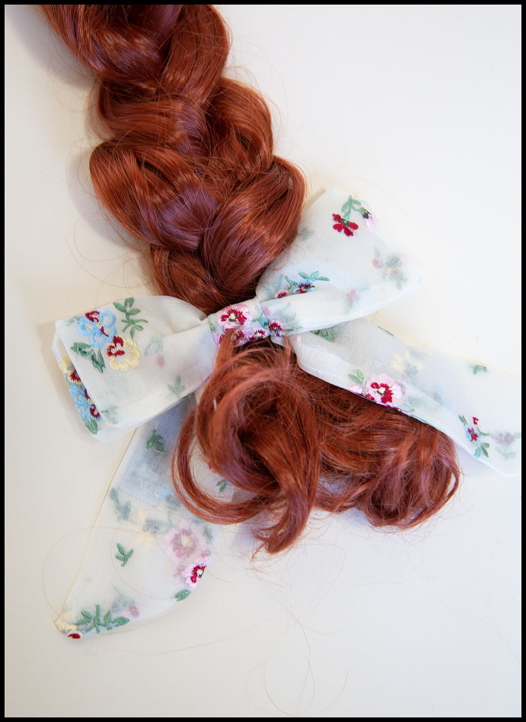 Primrose Embroidered Silk Hair Bow