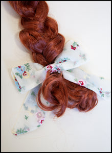 Primrose Embroidered Silk Hair Bow