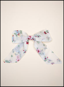 Primrose Embroidered Silk Hair Bow