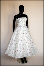 Spring Rose - Ivory Floral Embroidered Silk Dress