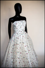 Spring Rose - Ivory Floral Embroidered Silk Dress