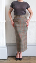 Vintage 1940s Style Tweed Long Midi Pencil Skirt