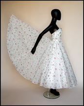 Spring Rose - Ivory Floral Embroidered Silk Dress