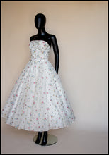 Spring Rose - Ivory Floral Embroidered Silk Dress