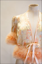 Vintage 1930s Peach Silk Feather Jacket